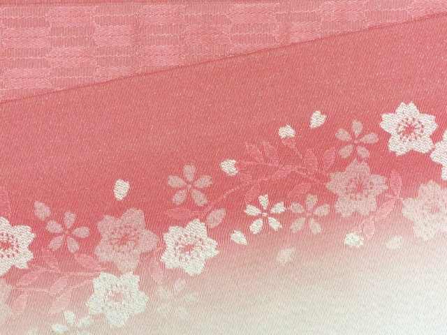 浴衣帯 レディース 博多織本袋帯 桜柄ぼかし小袋帯 日本製【ピンク