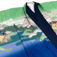 画像5: 七五三 3歳男の子 花うさぎブランドの着物(合繊)と縞袴セット【黄緑、兜】 (5)