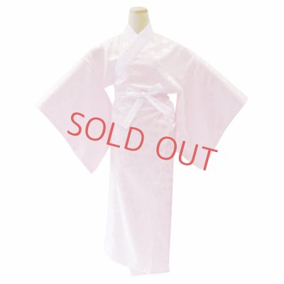 画像2: 長襦袢 小紋 訪問着用 着物用長襦袢 フリーサイズ 衿芯付き【薄いピンク】