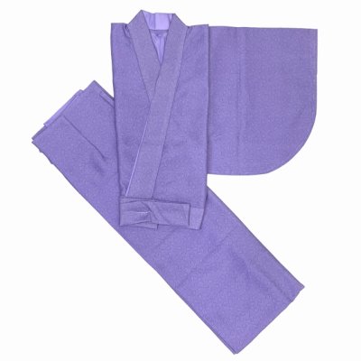 画像2: 二部式着物 洗える着物 袷 小紋柄の着物 フリーサイズ【薄紫色、江戸小紋調桜】