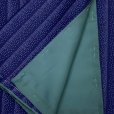 画像5: 二部式着物 洗える着物 袷 小紋柄の着物 フリーサイズ【紺色、縦縞】 (5)