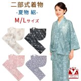 二部式着物 夏着物 2025年新作 絽 小紋 洗える着物 M/Lサイズ【選べる5種類】