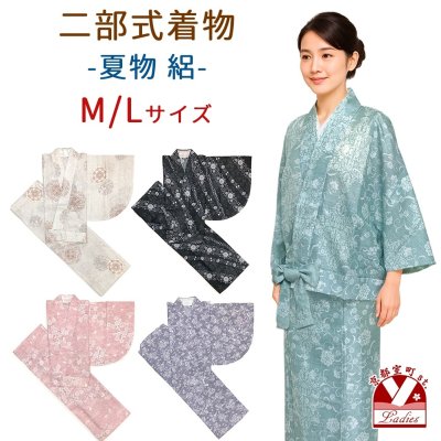 画像1: 二部式着物 夏着物 2025年新作 絽 小紋 洗える着物 M/Lサイズ【選べる5種類】