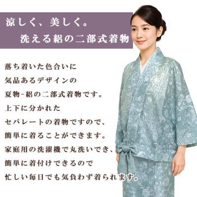 画像2: 二部式着物 夏着物 2025年新作 絽 小紋 洗える着物 M/Lサイズ【選べる5種類】