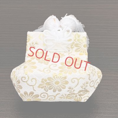 画像8: お宮参り よだれかけ フードセット 4点セット 初着 産着 男の子の赤ちゃん用 日本製 ポリエステル製【白地、麻の葉地紋】