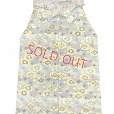 画像3: 七五三 袴 5歳 男の子 金襴生地の袴 袴丈60cm 単品 合繊【グレー系ｘパステル、亀甲】