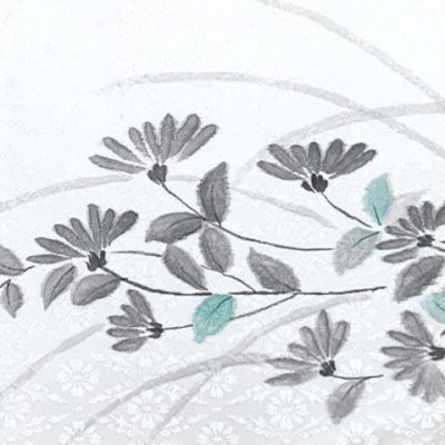 画像4: お太鼓 軽装帯 手描き風絵柄 お太鼓結びの付け帯 東レ シルック生地使用 合繊【白系、ひな菊の花】
