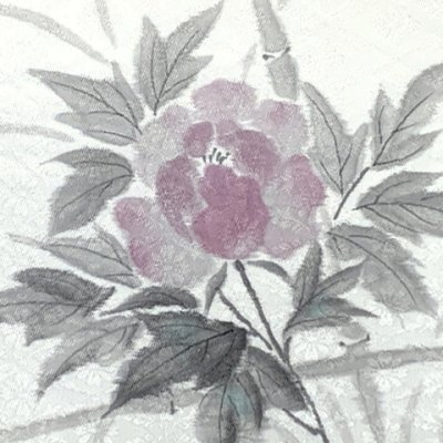 画像4: お太鼓 軽装帯 手描き風絵柄 お太鼓結びの付け帯 東レ シルック生地使用 合繊【白系、牡丹】