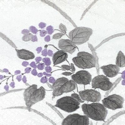 画像4: お太鼓 軽装帯 手描き風絵柄 お太鼓結びの付け帯 東レ シルック生地使用 合繊【白系、野花】