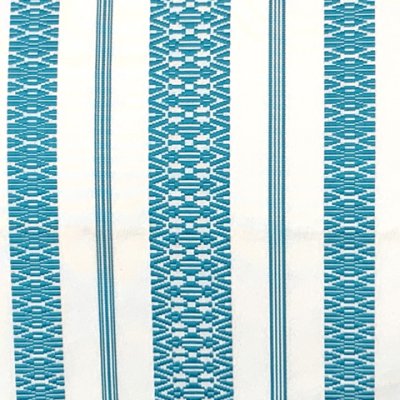 画像3: 軽装帯 合繊 献上帯 お太鼓 作り帯 お太鼓結び 付帯【白ｘ青緑系】