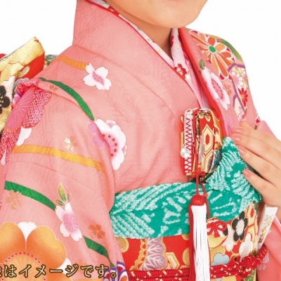 画像5: 箱せこ 平簪付き 七五三 7歳 3歳の女の子の着物に 子供の筥迫(はこせこ) 単品【金】