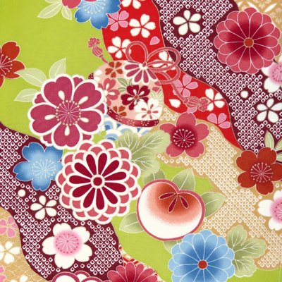 画像2: 袴セット 卒業式 短尺 古典柄の小振袖(二尺袖の着物)と刺繍袴セット【抹茶、古典柄】