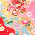 画像3: 七五三 着物 7歳 女の子 フルセット 正絹 日本製 絵羽柄の子供着物 結び帯セット【ピンク、梅に鈴】