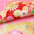 画像5: 七五三 着物 7歳 女の子 フルセット 正絹 日本製 絵羽柄の子供着物 結び帯セット【ピンク、梅に鈴】