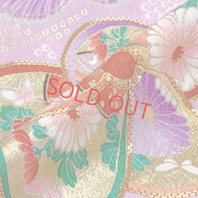 画像5: 七五三 着物 7歳 女の子 着物セット 日本製 絵羽柄の子供着物  正絹 結び帯コーデセット【薄紫ｘクリーム、ねじり梅】