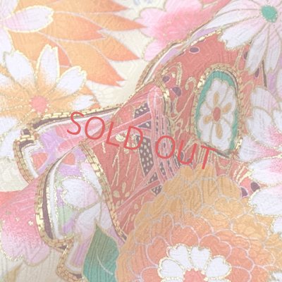 画像5: 七五三 着物 7歳 セット 正絹 日本製 絵羽柄の子供着物 結び帯コーディネートセット【紫、桜に鼓】