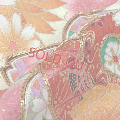 画像4: 七五三 着物 7歳 女の子 フルセット 正絹 日本製 絵羽柄の子供着物 結び帯セット【水色、桜に鼓】