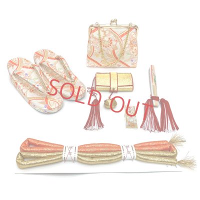 画像7: 七五三 着物 7歳 女の子 フルセット 正絹 日本製 絵羽柄の子供着物 結び帯セット【水色、桜に鼓】