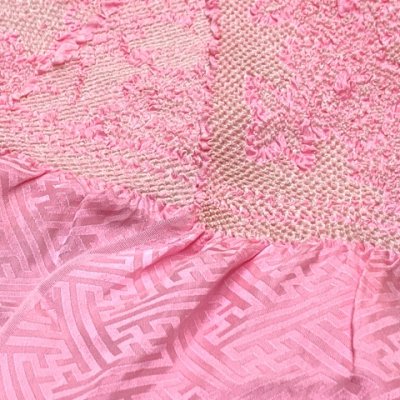 画像2: 【アウトレット 美品】帯揚げ 成人式の振袖用 正絹 絞り柄の帯あげ(単品)【ピンク、花柄】