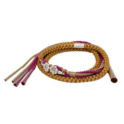 画像5: 振袖用 帯揚げ 帯締め ポリエステルふくれ生地の帯揚げ パールビーズ飾りの振袖用帯〆 セット【ベージュ系】