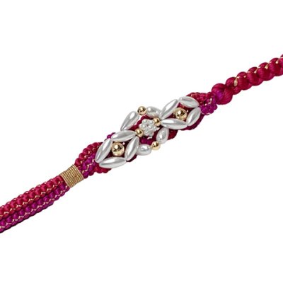 画像2: 帯締め 振袖用 手組 パールビーズ飾り帯〆(正絹) 成人式 十三参りに【レッド系】