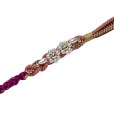 画像2: 帯締め 振袖用 手組 パールビーズ飾り帯〆(正絹) 成人式 十三参りに【赤紫ｘサーモンピンク】 (2)