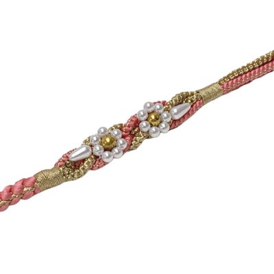 画像2: 【訳あり商品】帯締め 振袖用 手組 パールビーズ飾り帯〆(正絹) 成人式 十三参りに【ピンクｘゴールド】