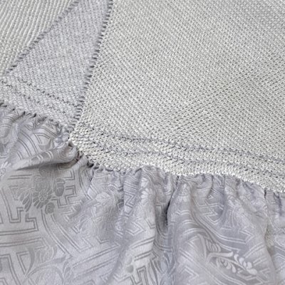 画像4: 振袖用 正絹 帯揚げ 帯締めセット本絞りの帯揚げ 摘み花飾りの振袖用帯〆 セット【グレー】