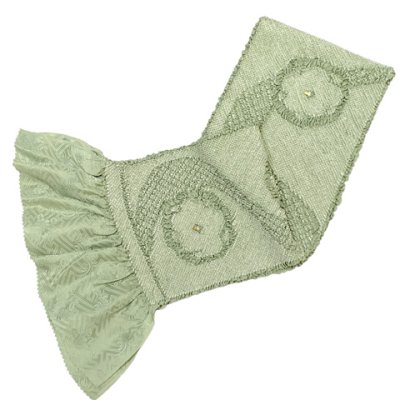 画像2: 振袖用 正絹 帯揚げ 帯締めセット本絞りの帯揚げ 華輪飾りの振袖用帯〆 セット【抹茶ミルク系】