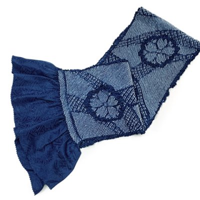 画像2: 振袖用 正絹 帯揚げ 帯締めセット本絞りの帯揚げ 転写玉飾りの振袖用帯〆 セット【群青系】