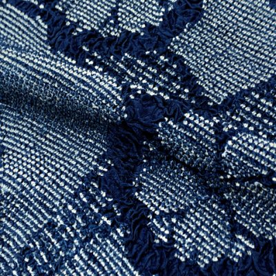 画像4: 振袖用 正絹 帯揚げ 帯締めセット本絞りの帯揚げ 転写玉飾りの振袖用帯〆 セット【群青系】