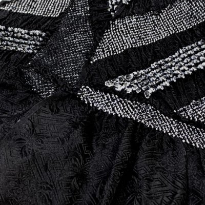 画像3: 振袖用 正絹 帯揚げ 帯締めセット本絞りの帯揚げ 転写玉飾りの振袖用帯〆 セット【黒系】