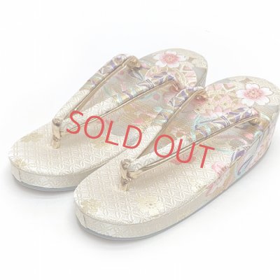 画像4: 七五三 7歳 女の子 大寸 結び帯 はこせこセット ペアセット(合繊)【白金系、鞠】