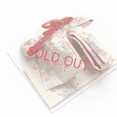 画像9: 七五三 7歳 女の子 大寸 結び帯 はこせこセット ペアセット(合繊)【白金系、鞠】