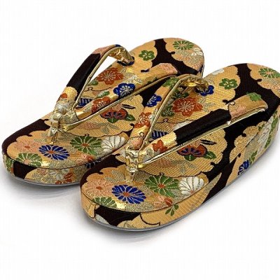 画像4: 七五三 7歳 女の子用 大寸 結び帯 はこせこセット ペアセット(合繊)【黒地、七宝に梅と桜】