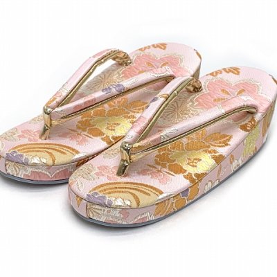 画像4: 七五三 7歳 女の子 大寸 結び帯 はこせこセット ペアセット(合繊)【白ピンク系、桜と牡丹】