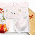 画像11: お宮参り 女の子 赤ちゃん用 日本製 正絹 よだれかけ 帽子 小物 ４点セット【薄ピンク、鶴】