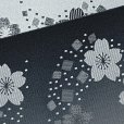 画像3: レディース 浴衣帯 卒業式 袴下帯 単品 一重帯 半幅帯【黒灰ぼかし、桜】 (3)