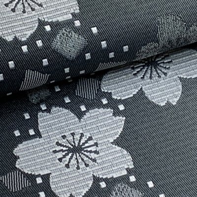 画像4: レディース 浴衣帯 卒業式 袴下帯 単品 一重帯 半幅帯【黒灰ぼかし、桜】