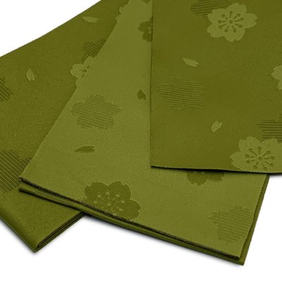 画像2: レディース 浴衣帯 卒業式 袴下帯 単品 一重帯 半幅帯【抹茶色、桜】