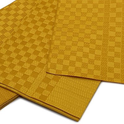 画像2: レディース 浴衣帯 卒業式 袴下帯 単品 一重帯 半幅帯【金茶、市松】