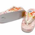 画像3: 【訳あり】 子供草履 七五三 ５-７歳 女の子 金襴生地 三枚芯 適応：17.5cm-18.5cm【ピンクホワイト、梅】 (3)