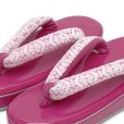 画像2: 子供草履 七五三 ７歳 女の子 エナメル台 レース鼻緒の草履 21.0cm【ピンク】 (2)