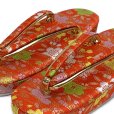 画像2: 子供草履 七五三 ７歳 女の子 金襴生地の草履 21.0cm【朱赤、桜】 (2)