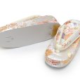 画像3: 子供草履 七五三 ７歳 女の子 金襴生地 21.5cm 三枚芯  適応：19.5cm-21cm【白系、ねじ梅】 (3)