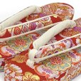 画像4: 子供草履 七五三 ７歳 女の子 金襴生地 21.5cm 三枚芯  適応：19.5cm-21cm【赤、華様紋】 (4)
