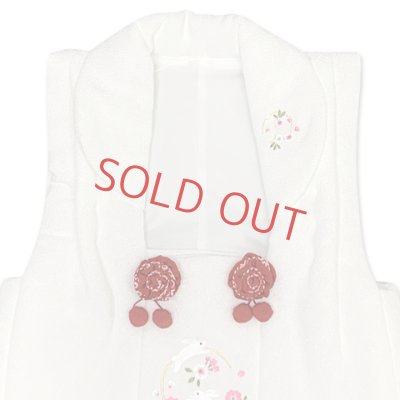 画像3: 七五三 三歳 女の子 被布セット 被布コート 草履 巾着 足袋 4点コーデセット【白、うさぎさん】