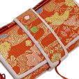 画像3: 七五三 【訳あり】 箱せこ 7歳 3歳の女の子の着物に 金襴生地の子供筥迫(はこせこ) 単品【朱赤系、菊と花】 (3)