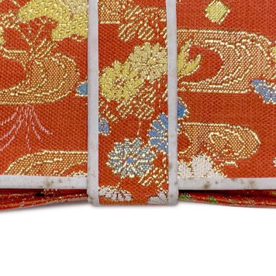 画像4: 七五三 【訳あり】 箱せこ 7歳 3歳の女の子の着物に 金襴生地の子供筥迫(はこせこ) 単品【朱赤系、菊と花】