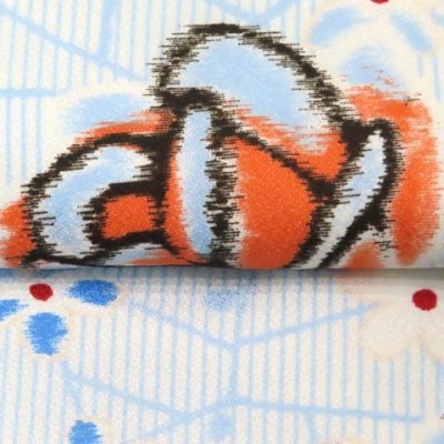 画像3: 洗える着物 小紋 袷 コーディネートセット レディース着物と半幅帯作り帯セット 袷 Mサイズ【水色系、椿】